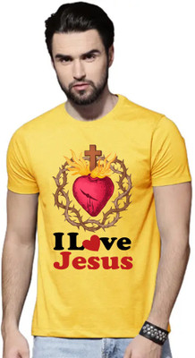 Tee Gallery Printed Men Round Neck Yellow T-Shirt