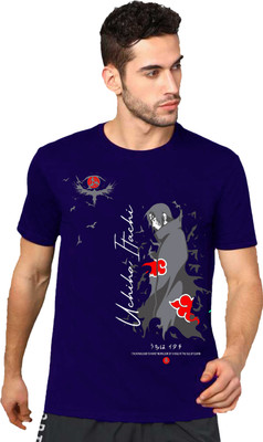 VIKCLIQUE Printed Men Round Neck Blue T-Shirt