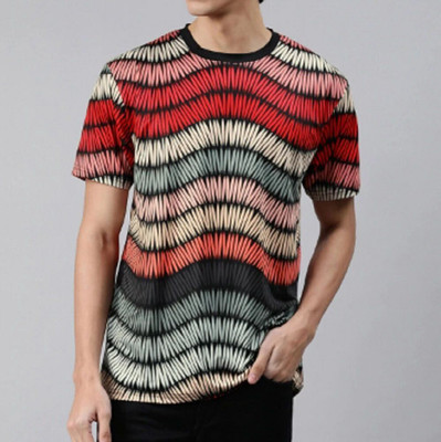 UD FABRIC Printed Men Round Neck Multicolor T-Shirt