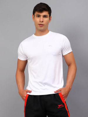 Shiv Naresh Self Design Men Round Neck White T-Shirt