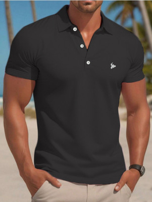 TEES SPORTS Solid Men Polo Neck Reversible Blue T-Shirt