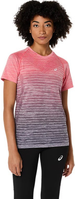 Asics Solid Women Round Neck Purple T-Shirt