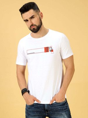 Estilocus Solid Men Round Neck Red T-Shirt