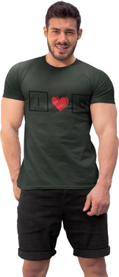 HopOffer Printed, Typography Men Round Neck Green T-Shirt