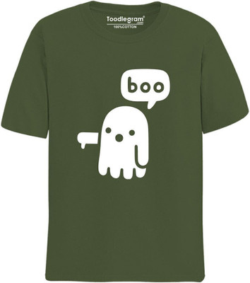 Toodlplus Printed Men Round Neck Dark Green T-Shirt