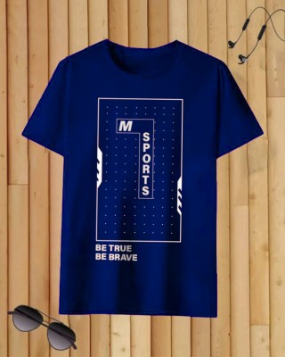 MONKEY BOYS Graphic Print Men Round Neck Blue T-Shirt
