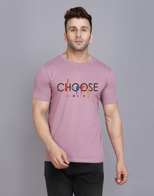 SLOWLORIS Printed Men Round Neck Purple T-Shirt