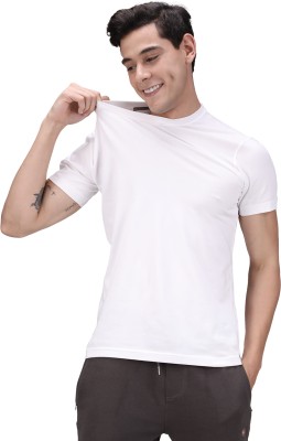 SPORTO Solid Men Round Neck White T-Shirt