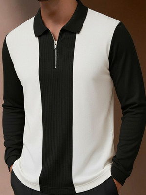 GEEZY Printed Men Polo Neck Multicolor T-Shirt