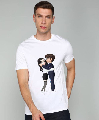 GPGARMENTSS Printed Men Round Neck Blue T-Shirt