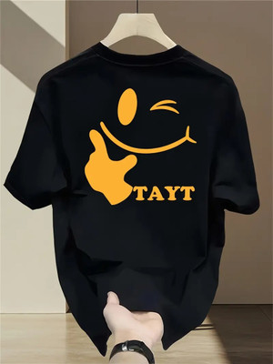 Relva Printed Men Round Neck Black T-Shirt