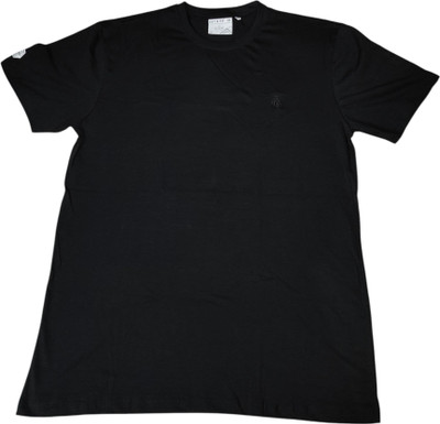 faizan fashion Solid Men Round Neck Black T-Shirt