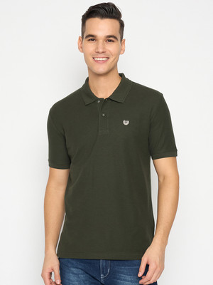 DUKE Solid Men Polo Neck Green T-Shirt