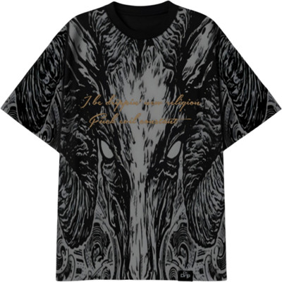Dr.Drip Printed Men Round Neck Black, White T-Shirt