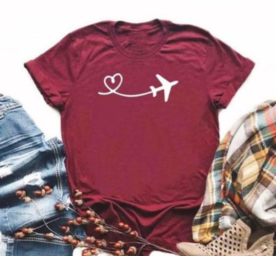 SAHAL Printed Women Round Neck Maroon T-Shirt