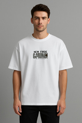 DAISY Graphic Print Men Round Neck White T-Shirt