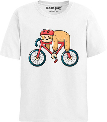 Toodlplus Printed Men Round Neck White T-Shirt