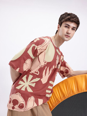 Kook N Keech Printed Men Round Neck Red T-Shirt