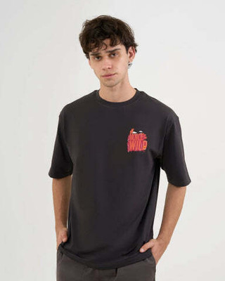 DCYPHR Graphic Print Men Round Neck Black T-Shirt