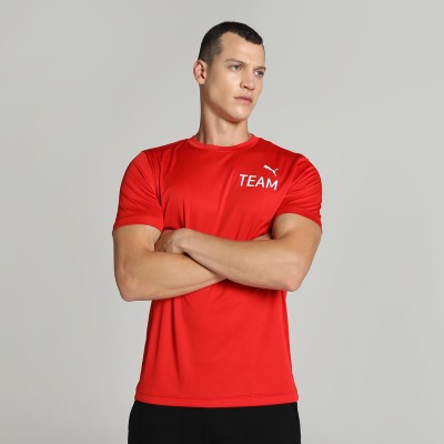 PUMA Printed Men Round Neck Red T-Shirt