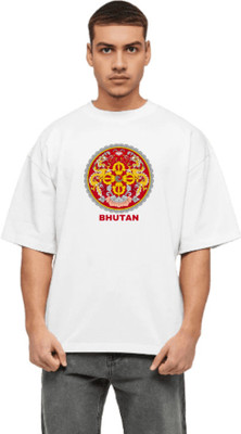 Makeitbharat Graphic Print Men Round Neck White T-Shirt