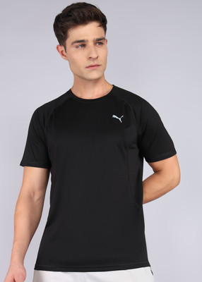 PUMA Solid Men Crew Neck Black T-Shirt