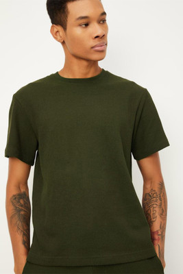 METRONAUT Solid Men Round Neck Light Green T-Shirt