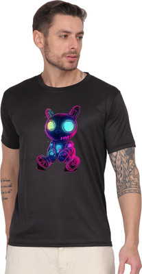 Kritiken Solid Men Round Neck Reversible Black T-Shirt