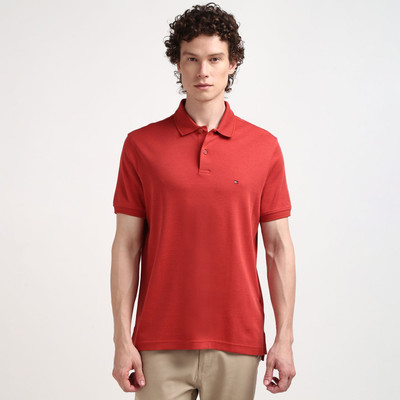 TOMMY HILFIGER Solid Men Polo Neck Red T-Shirt