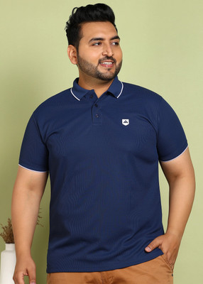 METRONAUT PLUS Solid Men Polo Neck Blue T-Shirt