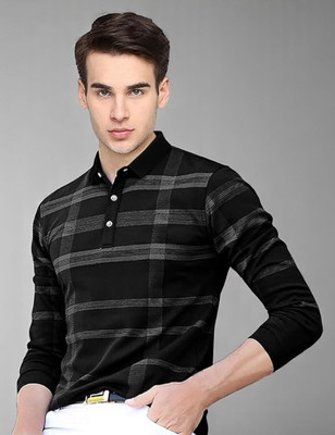 Autna Printed Men Polo Neck Black T-Shirt