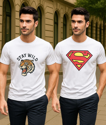 Berlin Printed Men Crew Neck White T-Shirt