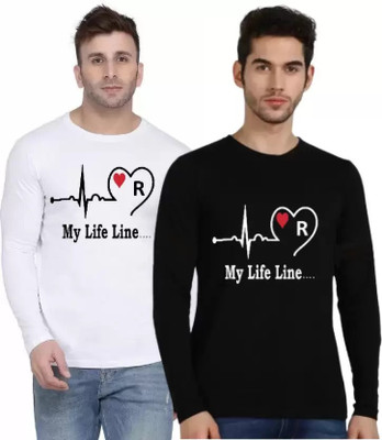 ApheFashion Printed Men Round Neck Black, White T-Shirt