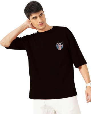 THE MOLE MAN Graphic Print Men Round Neck Black T-Shirt