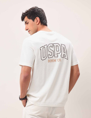 U.S. POLO ASSN. Graphic Print Men Round Neck White T-Shirt