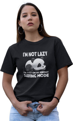 LIVE BINDAS Printed Women Round Neck Black T-Shirt