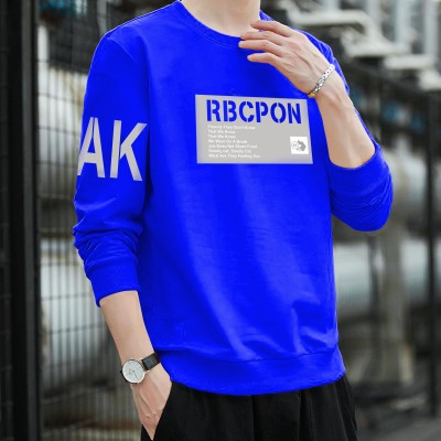 RK CLOTHING Typography Men Round Neck Blue T-Shirt