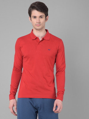 Force NXT Solid Men Polo Neck Red T-Shirt