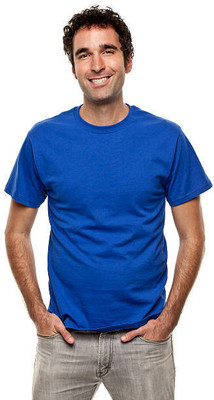 Sample Printed Men V Neck Blue T-Shirt