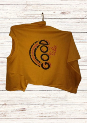 Tiki Tees Printed Women Round Neck Brown T-Shirt