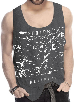 TRIPR Printed Men Round Neck Black T-Shirt