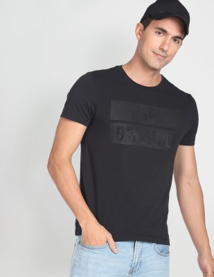 U.S. Polo Assn. Denim Co. Printed Men Round Neck Black T-Shirt