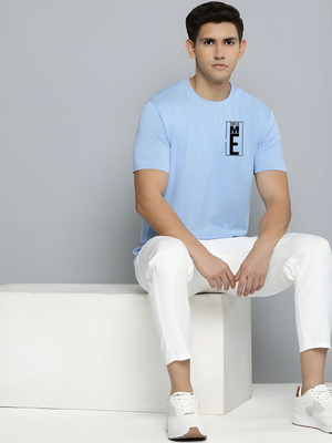 SZN Graphic Print Men Round Neck Light Blue T-Shirt