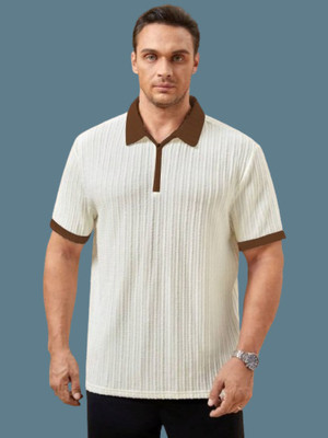 Nortex Solid Men Polo Neck Brown T-Shirt