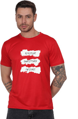 UPTRADE Printed Men Round Neck Red T-Shirt