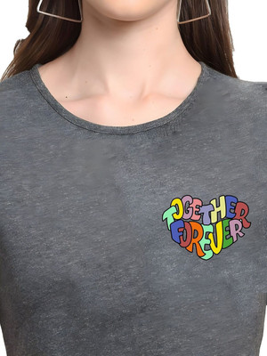 SZN Graphic Print Women Round Neck Grey T-Shirt