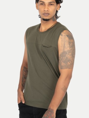 radprix Solid Men Round Neck Green T-Shirt