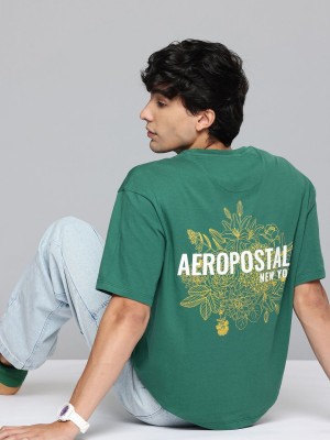 AEROPOSTALE Printed Men Round Neck Green T-Shirt