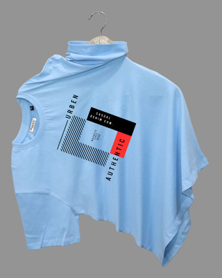 Magneto Printed Men Round Neck Light Blue T-Shirt