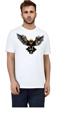 Royal Creations By Rv Printed Men Round Neck White T-Shirt